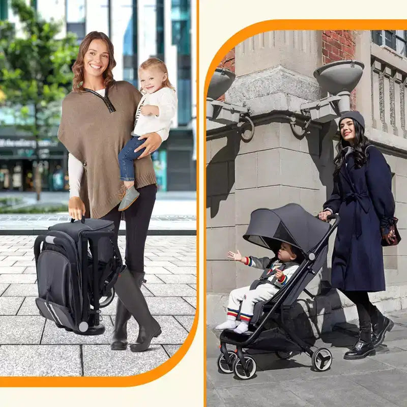 Lightweight Baby Stroller, Compact Umbrella Stroller with Adjustable Canopy/Footrest/Backrest, One-Hand Folding Newborn Infant Stroller
