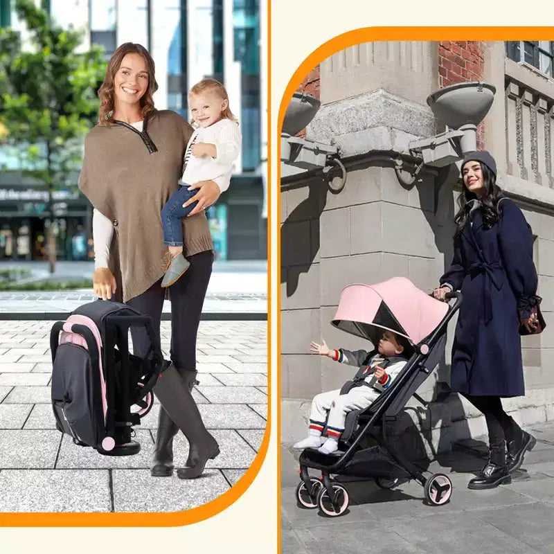 Lightweight Baby Stroller, Compact Umbrella Stroller with Adjustable Canopy/Footrest/Backrest, One-Hand Folding Newborn Infant Stroller