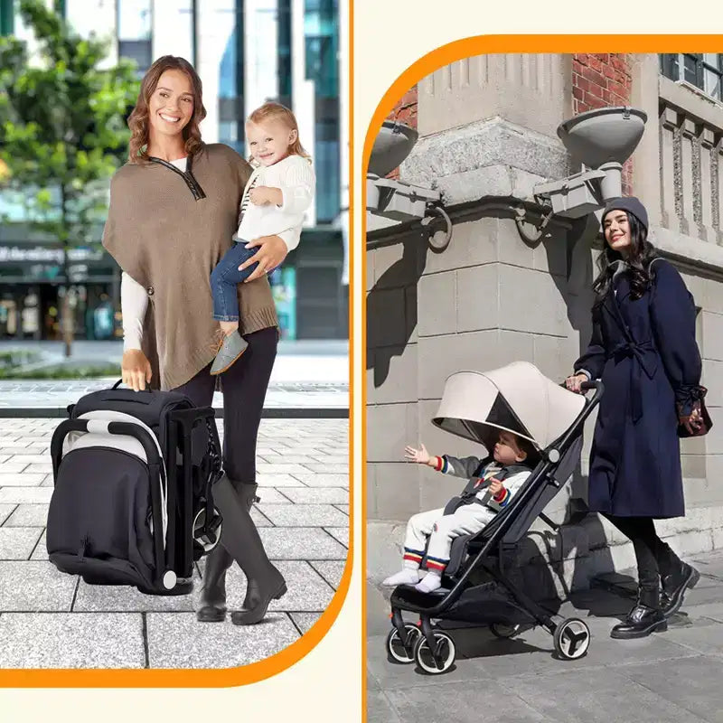 Lightweight Baby Stroller, Compact Umbrella Stroller with Adjustable Canopy/Footrest/Backrest, One-Hand Folding Newborn Infant Stroller