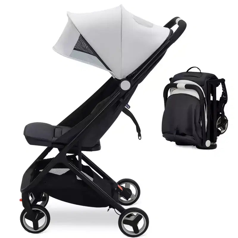 Lightweight Baby Stroller, Compact Umbrella Stroller with Adjustable Canopy/Footrest/Backrest, One-Hand Folding Newborn Infant Stroller