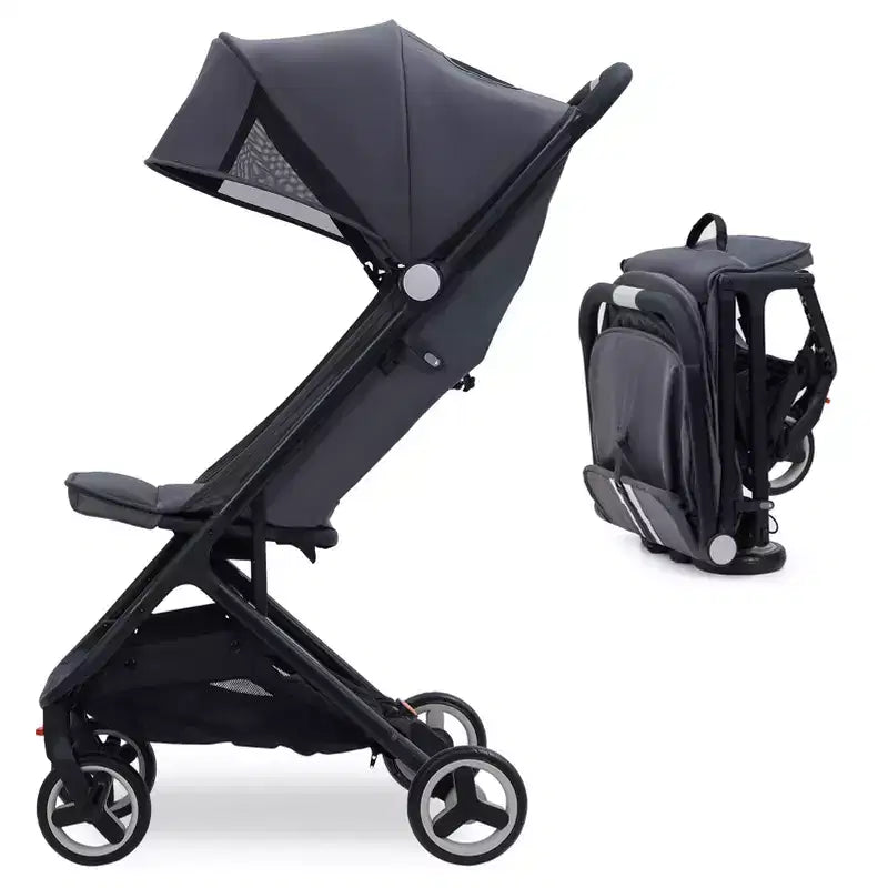 Lightweight Baby Stroller, Compact Umbrella Stroller with Adjustable Canopy/Footrest/Backrest, One-Hand Folding Newborn Infant Stroller