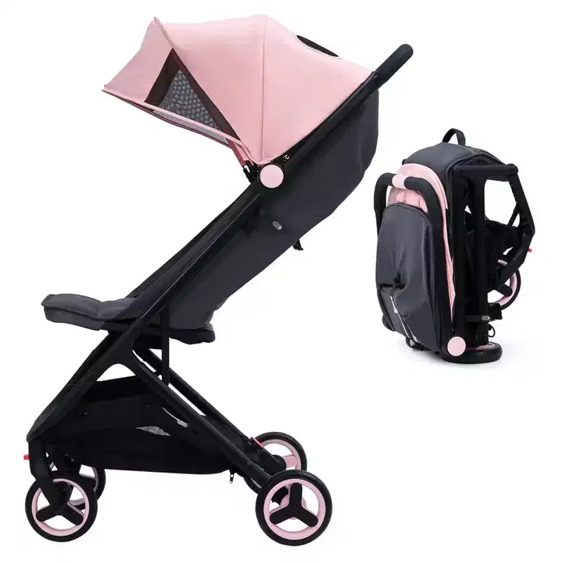 Lightweight Baby Stroller, Compact Umbrella Stroller with Adjustable Canopy/Footrest/Backrest, One-Hand Folding Newborn Infant Stroller