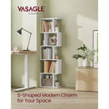 5-Tier Bookcase with S-Design, 62.6 Tall Storage Shelf, 10 Compartments & Anti-Tip Kit, Modern Organizer for Living Room Bedroom Office