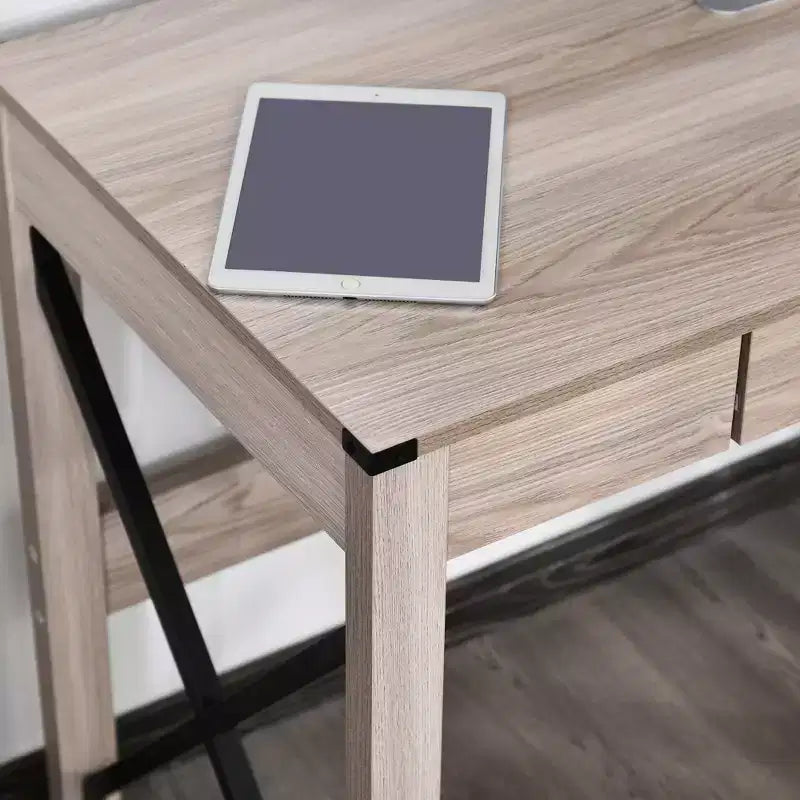 44 inch Home Office Computer Desk, Rustic Writing Desk, Farmhouse Workstation with Storage Drawer, X-Frame