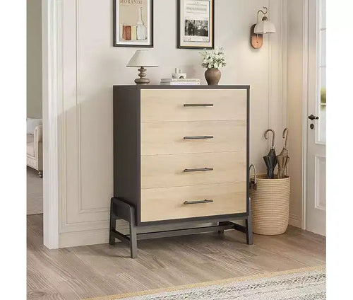 4 Dresser for Bedroom, 38.6 Tall Dresser, Tall Drawer with Storage Freestanding, Wooden Closet Storage Chest for Living Room, Bedroom, Entryway