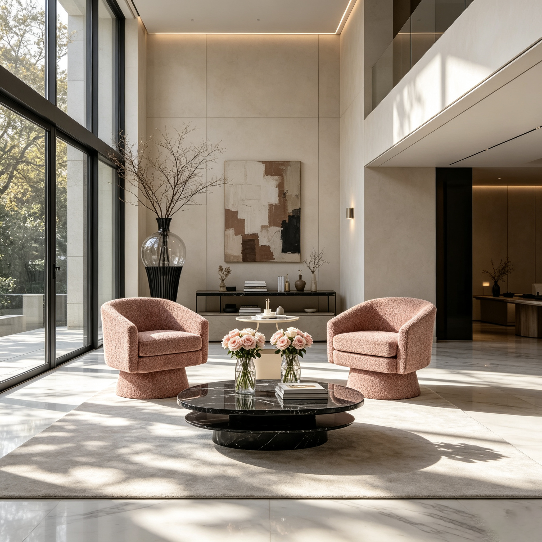 Fauteuil de salon pivotant à 360° en chenille – Fauteuil de lecture d'appoint avec rangement