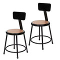 2pk 18" Heavy Duty Steel Barstool with Backrest Black - Hampden Furnishings: Sturdy Frame, Masonite Seat